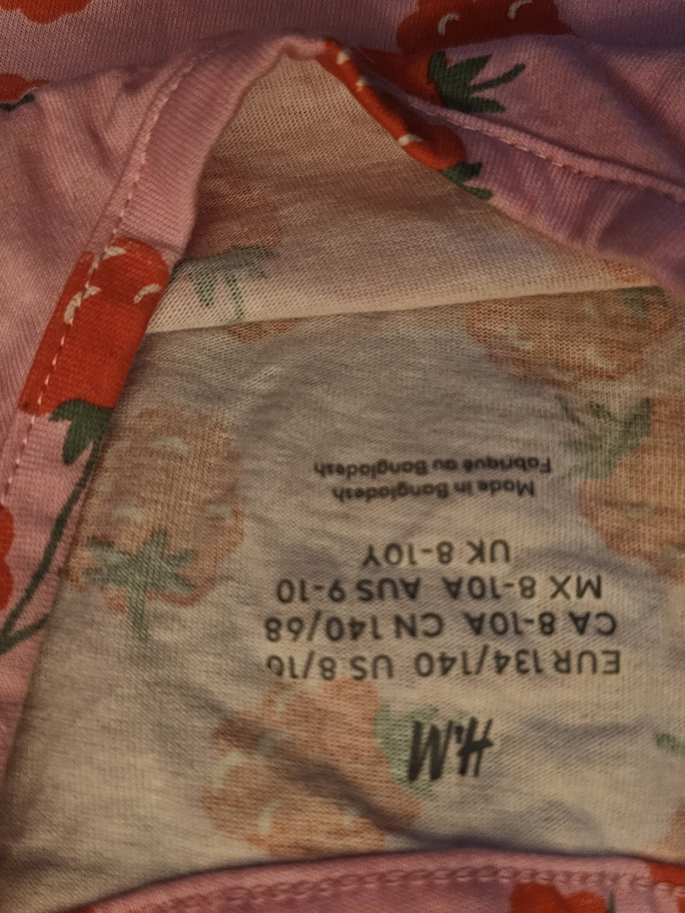 Girls' Pink Strawberry Print Tank Dress Size 8-10 Youth - Picture 5 of 6